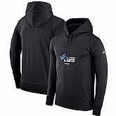 Men's Detroit Lions Nike Sideline Property Of Wordmark Logo Performance Pullover Hoodie Black,baseball caps,new era cap wholesale,wholesale hats